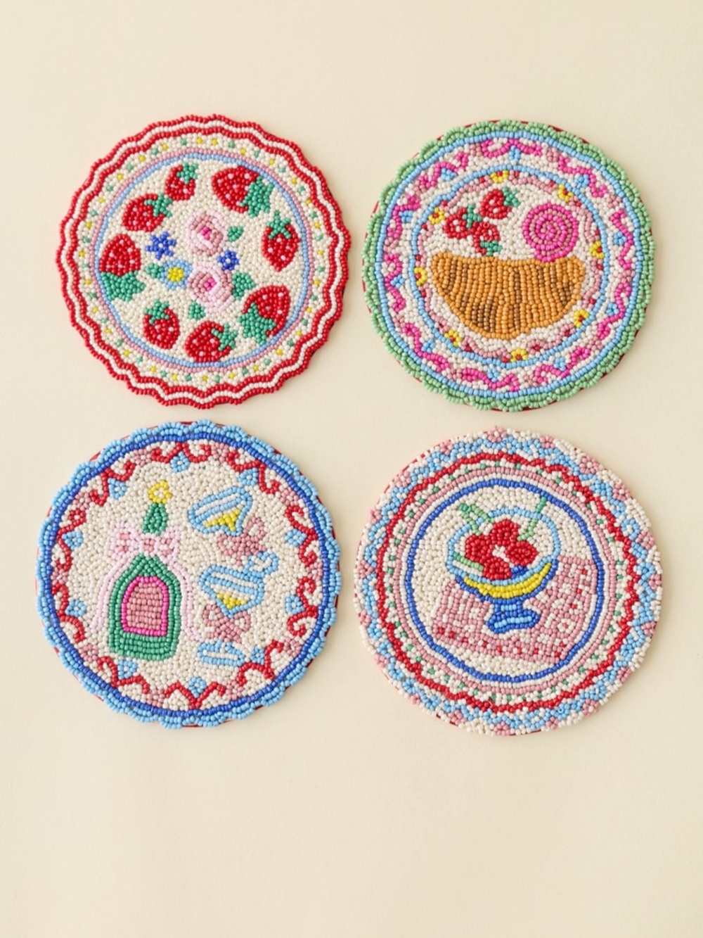 NWT For Love & Lemons UO Beaded Drink Coaster Set